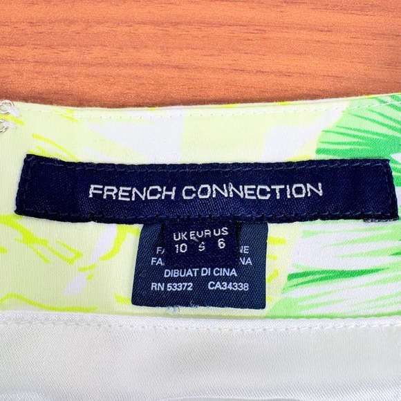 French Connection‎ Floral Print Sleeveless Sheath Pencil Dress Sz 6 Yellow Green - Picture 5 of 13